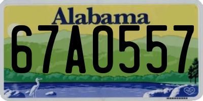 AL license plate 67AO557