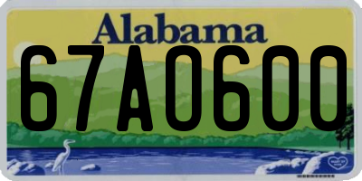 AL license plate 67AO600
