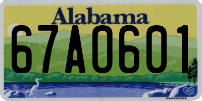 AL license plate 67AO601