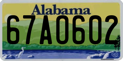 AL license plate 67AO602