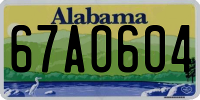 AL license plate 67AO604