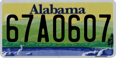 AL license plate 67AO607