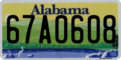 AL license plate 67AO608