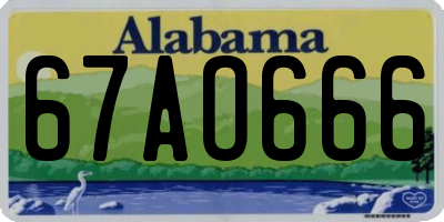 AL license plate 67AO666