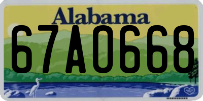 AL license plate 67AO668