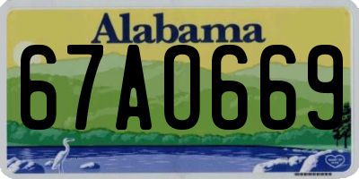 AL license plate 67AO669