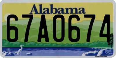 AL license plate 67AO674