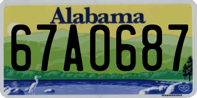 AL license plate 67AO687