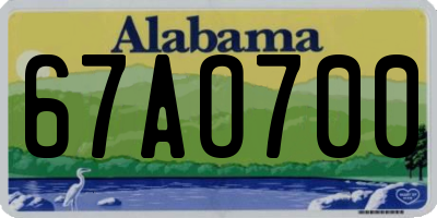AL license plate 67AO700