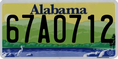 AL license plate 67AO712