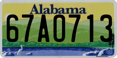 AL license plate 67AO713
