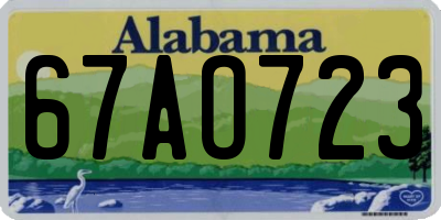 AL license plate 67AO723