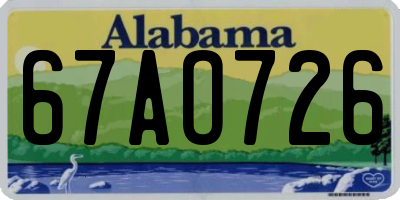 AL license plate 67AO726