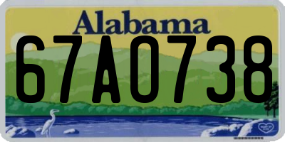 AL license plate 67AO738