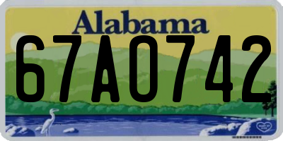 AL license plate 67AO742