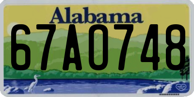 AL license plate 67AO748