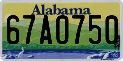 AL license plate 67AO750