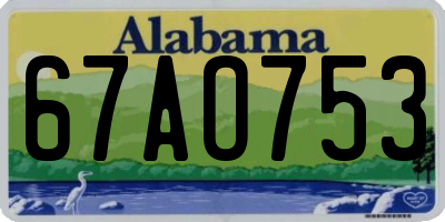 AL license plate 67AO753