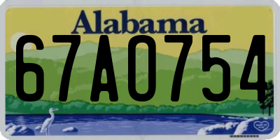 AL license plate 67AO754