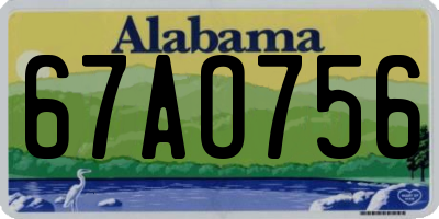 AL license plate 67AO756