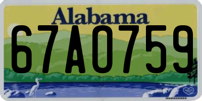 AL license plate 67AO759
