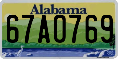 AL license plate 67AO769