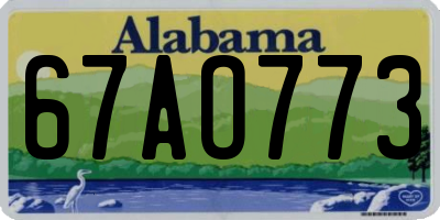 AL license plate 67AO773