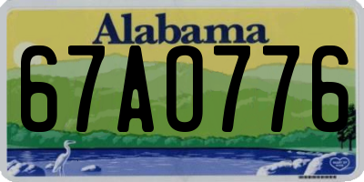 AL license plate 67AO776