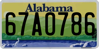 AL license plate 67AO786