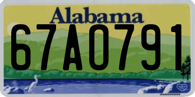 AL license plate 67AO791