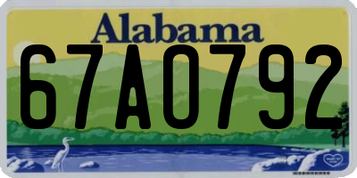 AL license plate 67AO792