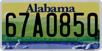 AL license plate 67AO850