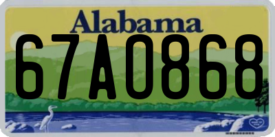 AL license plate 67AO868