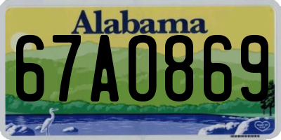 AL license plate 67AO869