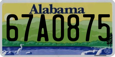 AL license plate 67AO875