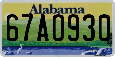 AL license plate 67AO930