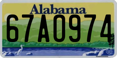 AL license plate 67AO974