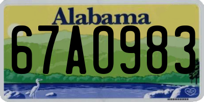 AL license plate 67AO983