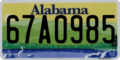 AL license plate 67AO985