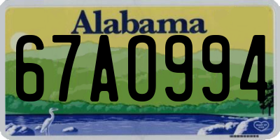 AL license plate 67AO994
