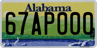 AL license plate 67AP000