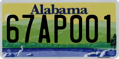 AL license plate 67AP001