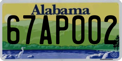 AL license plate 67AP002