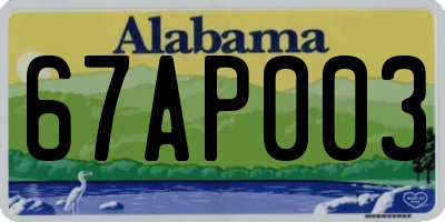 AL license plate 67AP003