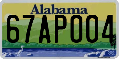 AL license plate 67AP004