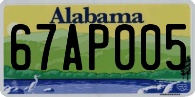 AL license plate 67AP005