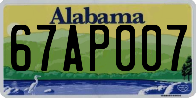 AL license plate 67AP007