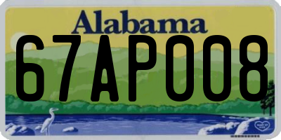 AL license plate 67AP008