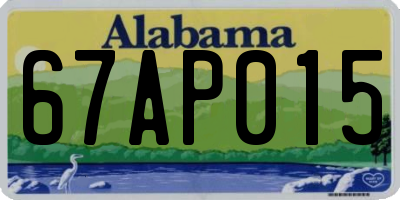 AL license plate 67AP015