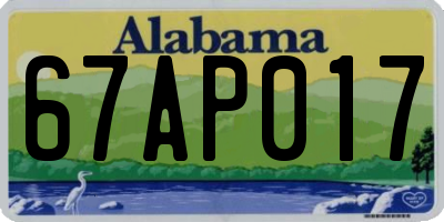 AL license plate 67AP017
